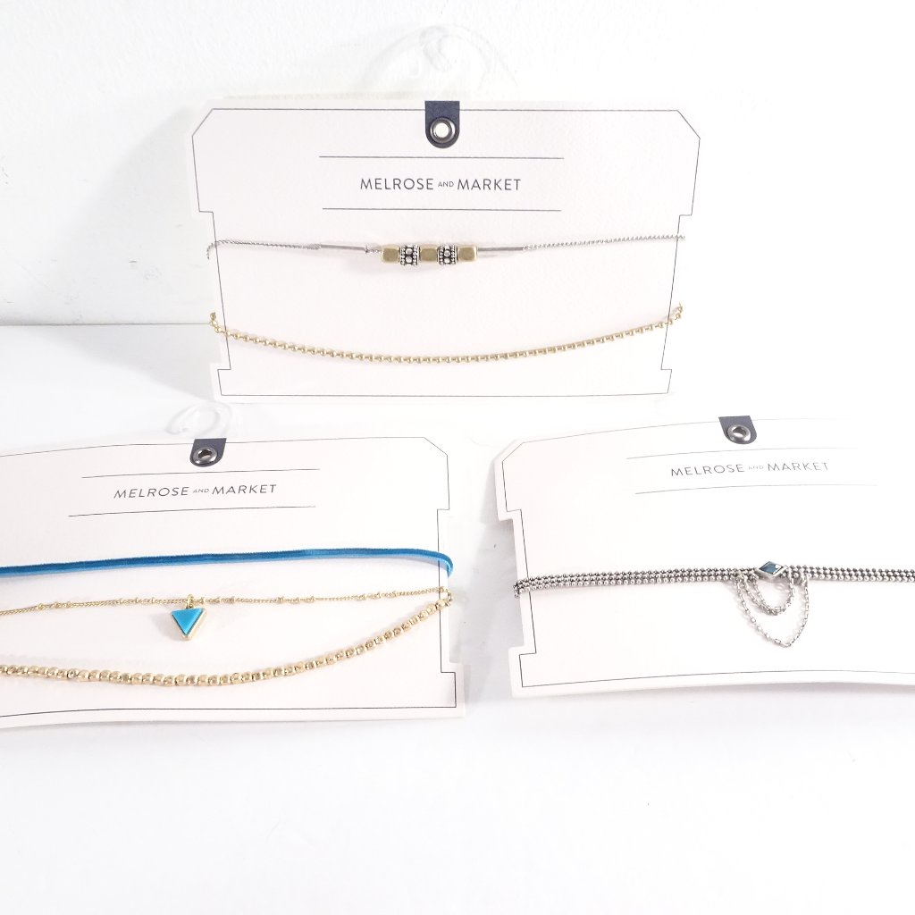 Nordstrom Melrose & Market Choker Necklace Set Of 3 Pcs Nwt 98